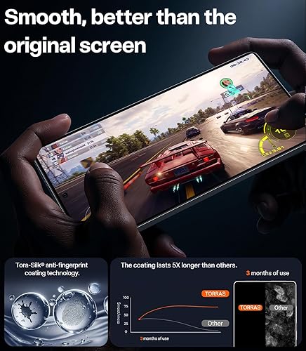 Miniatura 9 de TORRAS Protector de pantalla para Samsung Galaxy S25 Ultra, 9H+ vidrio templado inastillable de grado militar, paquete de 2 unidades, táctil