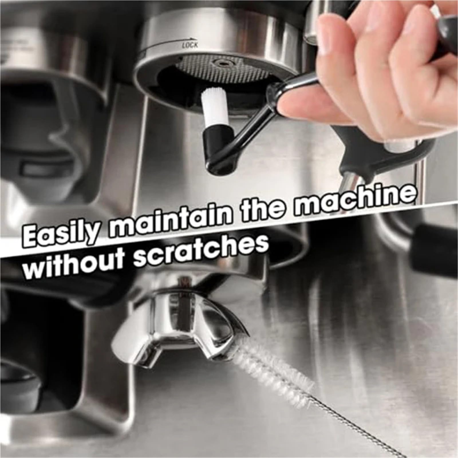 Compatible con todos los molinillos de café y máquinas de café expreso, kit de limpieza de cepillos for café de 4/5 piezas(Set B)