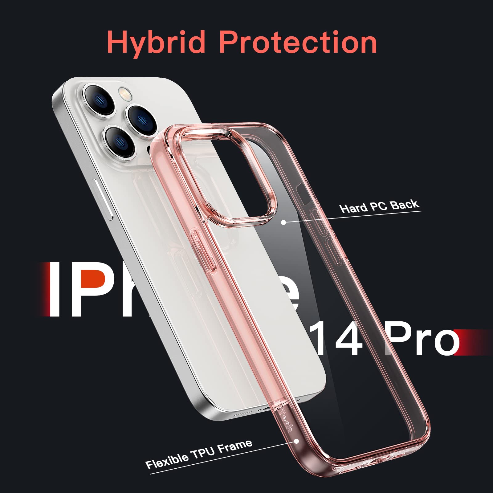 Amazon.co.jp: JETech iPhone 14 Pro 6.1インチ用 黄ばみなし 保護