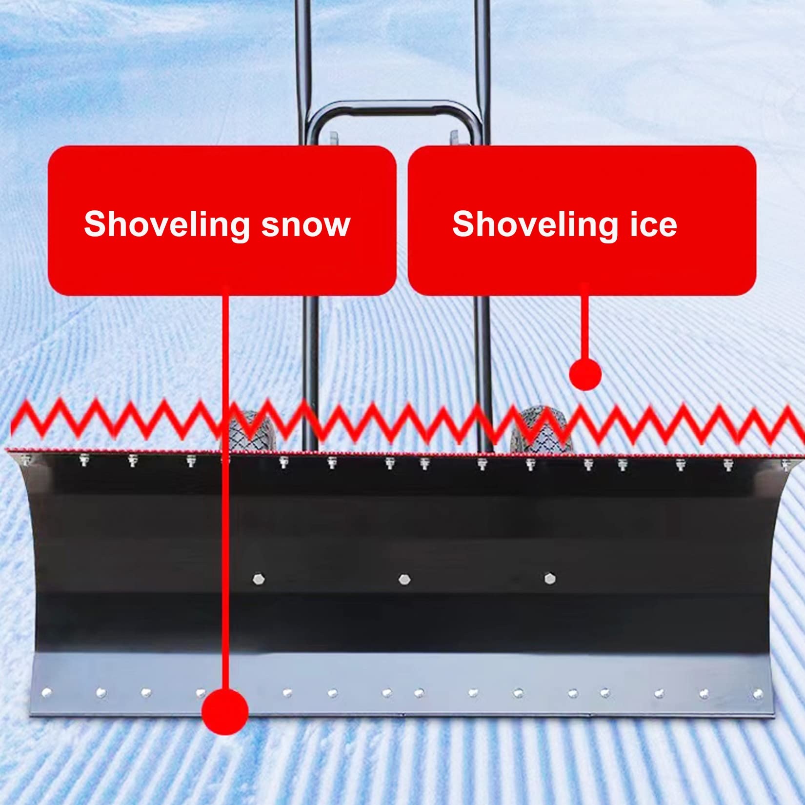 Pala De Nieve, Empujador De Nieve Rodante De Alta Resistencia con Placa Grande para Quitar Nieve, Herramienta De Quitación De Nieve con Doble Mango Y Ruedas Antideslizantes para Ca