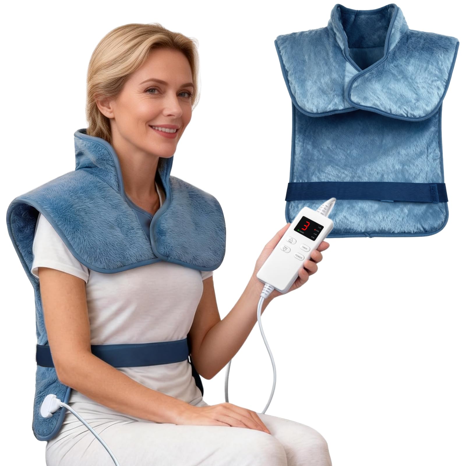 Heating Pad for Neck and Shoulders Back Pain Relief Electric Heating Pads with 6 Heat Levels 4 Time