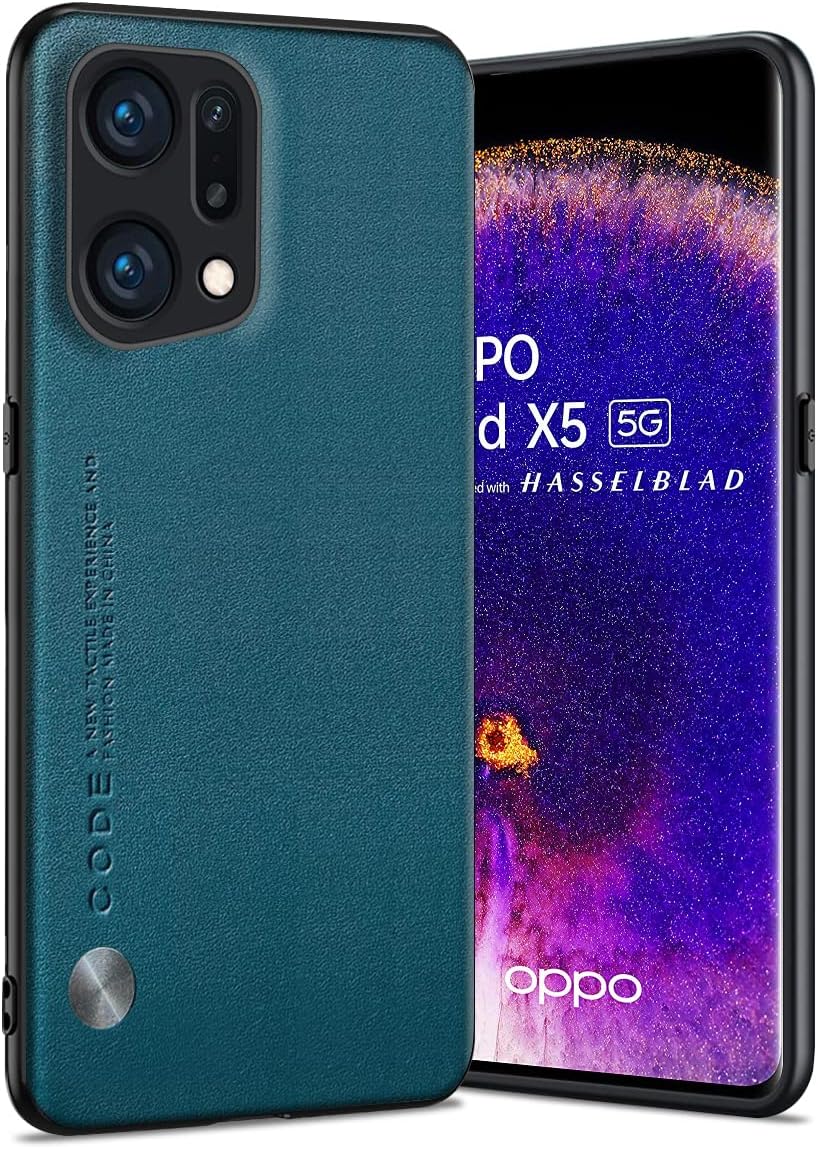 Oppo Find X5 5G Case Soft TPU Faux Leather Case Extremely Lightweight Ultralight Leather Camera Protective Case for Oppo Find X5 Teal