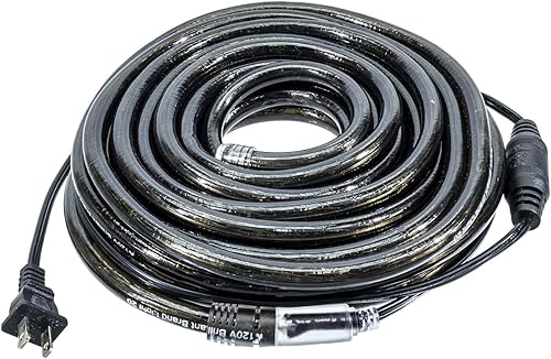 Miniatura 3 de Brilliant Brand Lighting Cuerda de luz LED morada, edición de Halloween, con PVC negro, 120 voltios, 33 pies