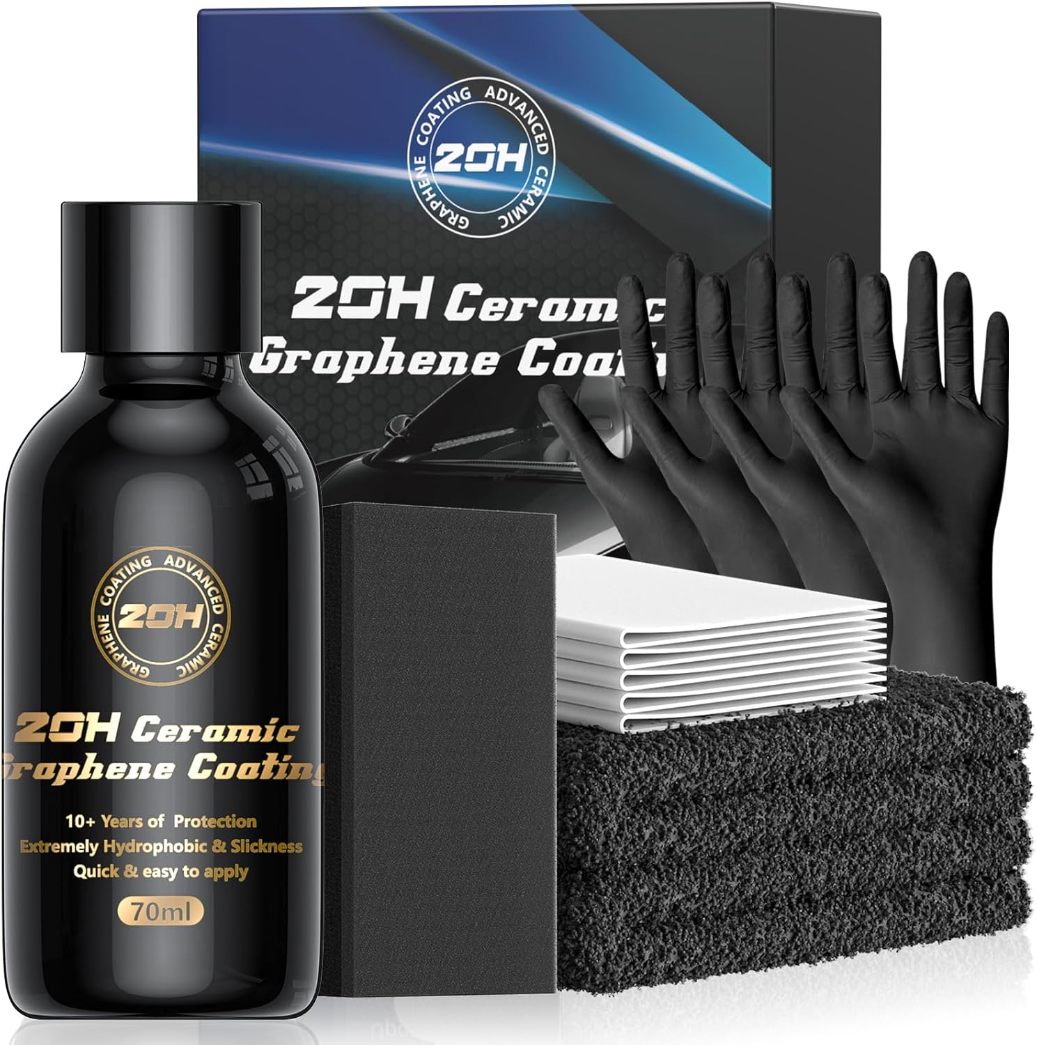 20H Professional Graphene Ceramic Coating for Cars (70ml) - 10+ Years Protection