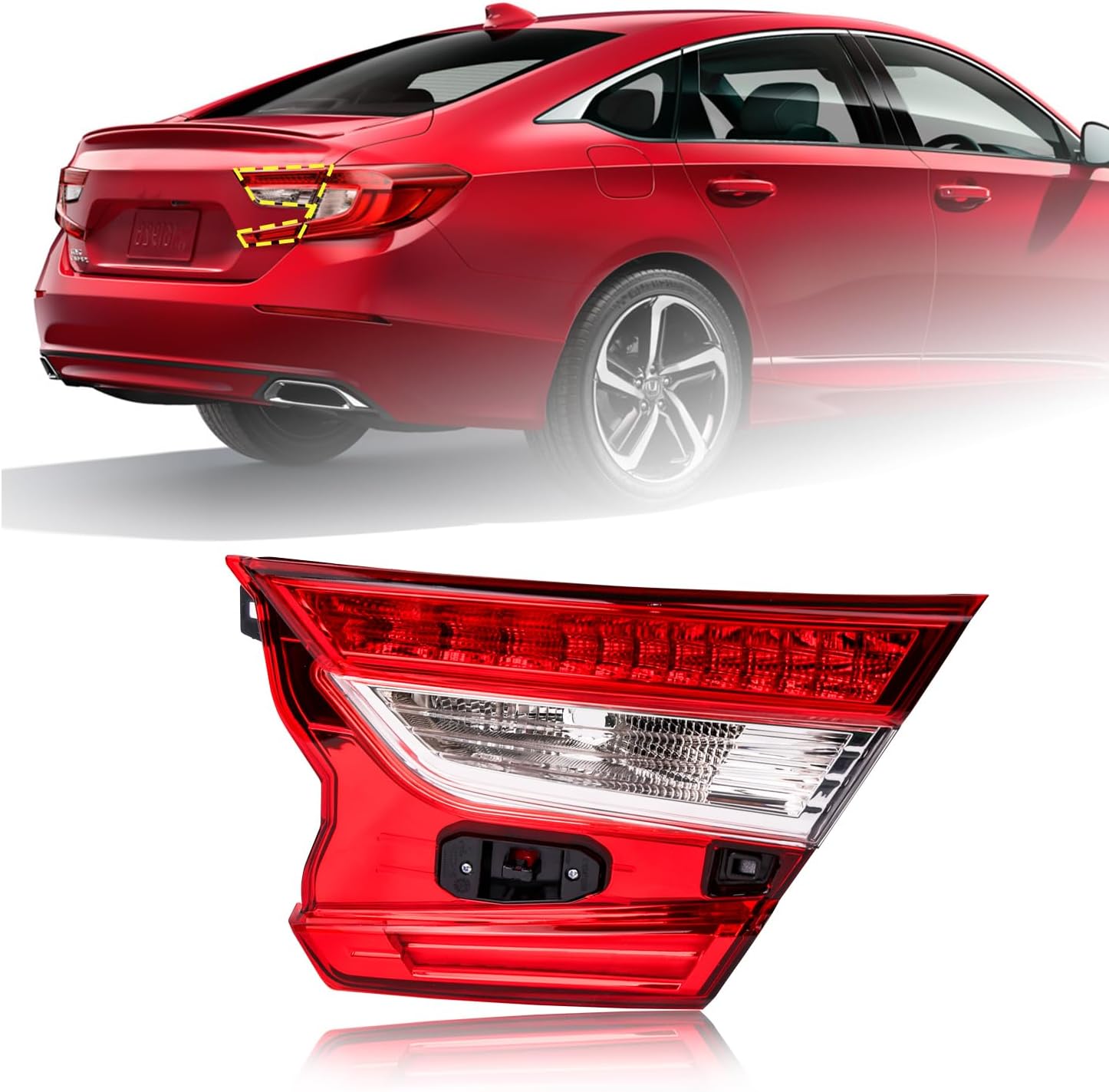 LED Tail Light Compatible with 2018-2022 Honda Accord Sedan Replacement for 34150-TVA-A01 HO2803119 Inner Taillight Rear Lamp (Inner Right Passenger Side)