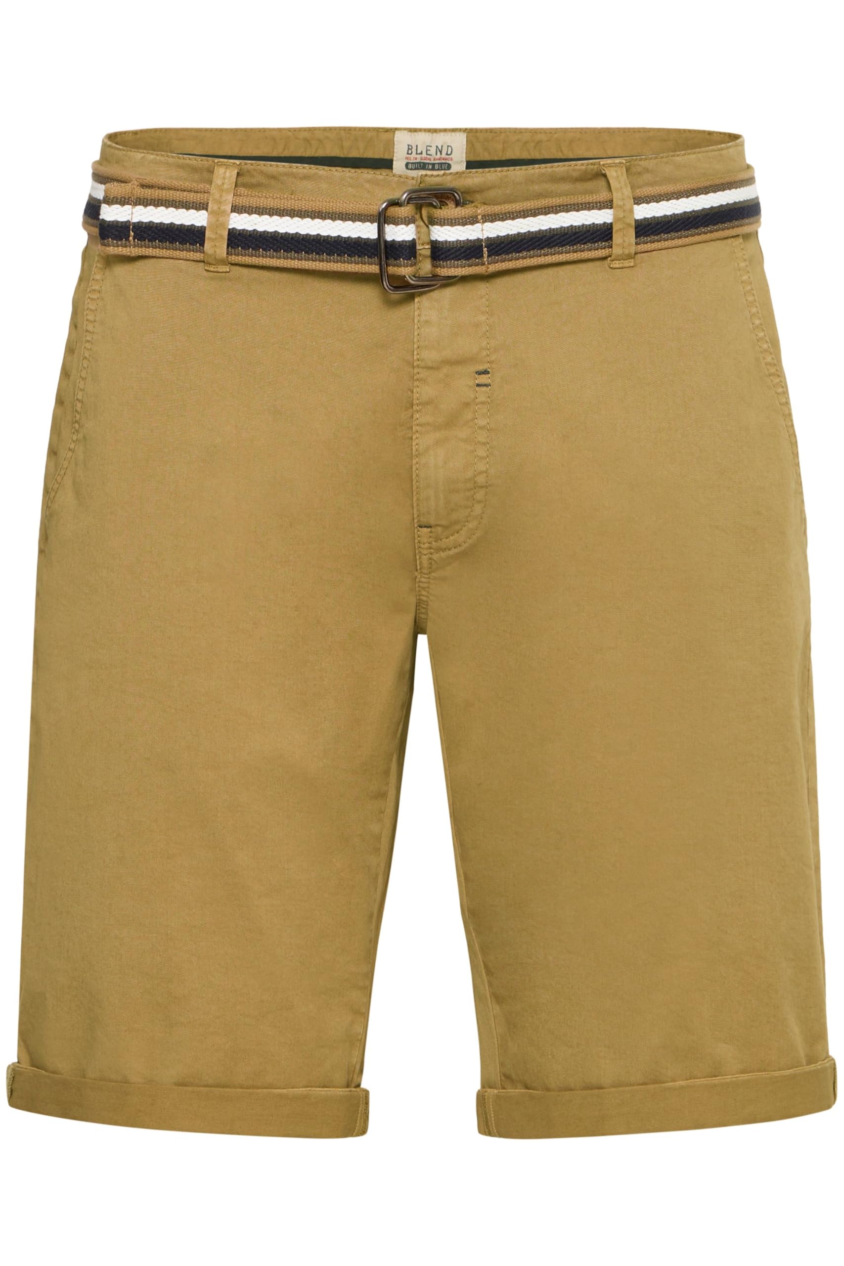 Blend BHBruno Herren Chino Shorts Bermuda Kurze Hose mit Gürtel Stretch Eingrifftaschen Baumwollmischung Regular fit