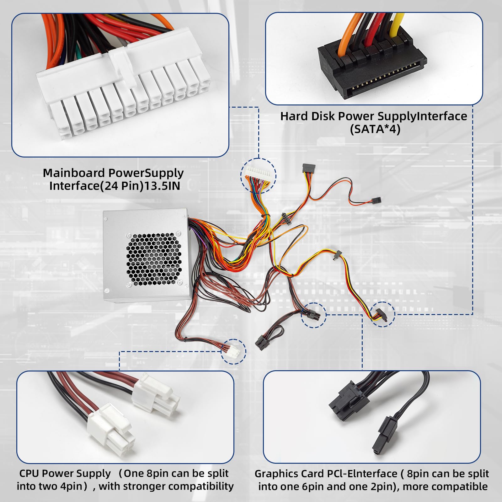 Upgraded HU460AM-01 WC1T4 D460AM-03 460W Power Supply Compatible with Dell XPS 8930 8920 8910 8900 8700 8300 Alien-Ware Aurora R5 Replacement DPS-460DB-15 AC460AM-01 WY7XX WC1T4 D460AM-03 L350AM-00