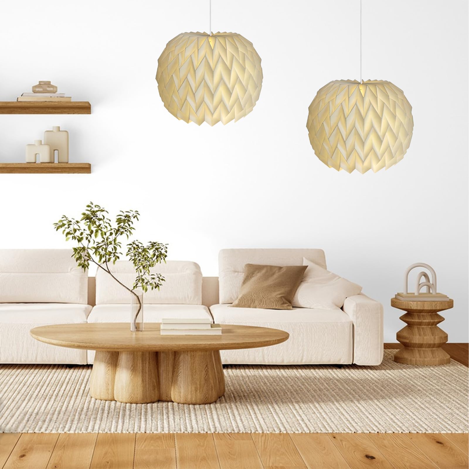 Vaskula Origami Design Papier Lampenschirm Papierlampenschirm Origami und Kabel Lampenschirms Papier Lampenschirm Deko Laterne Deckenlampen Shade für Wohnzimmer Schlafzimmer Esszimmer