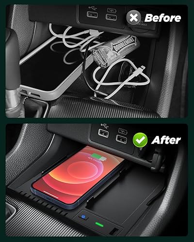 Miniatura 5 de CarQiWireless Cargador inalámbrico para Honda Civic 2026 2025 2024 2023 2022, organizador de consola central automotriz, almohadilla de carga