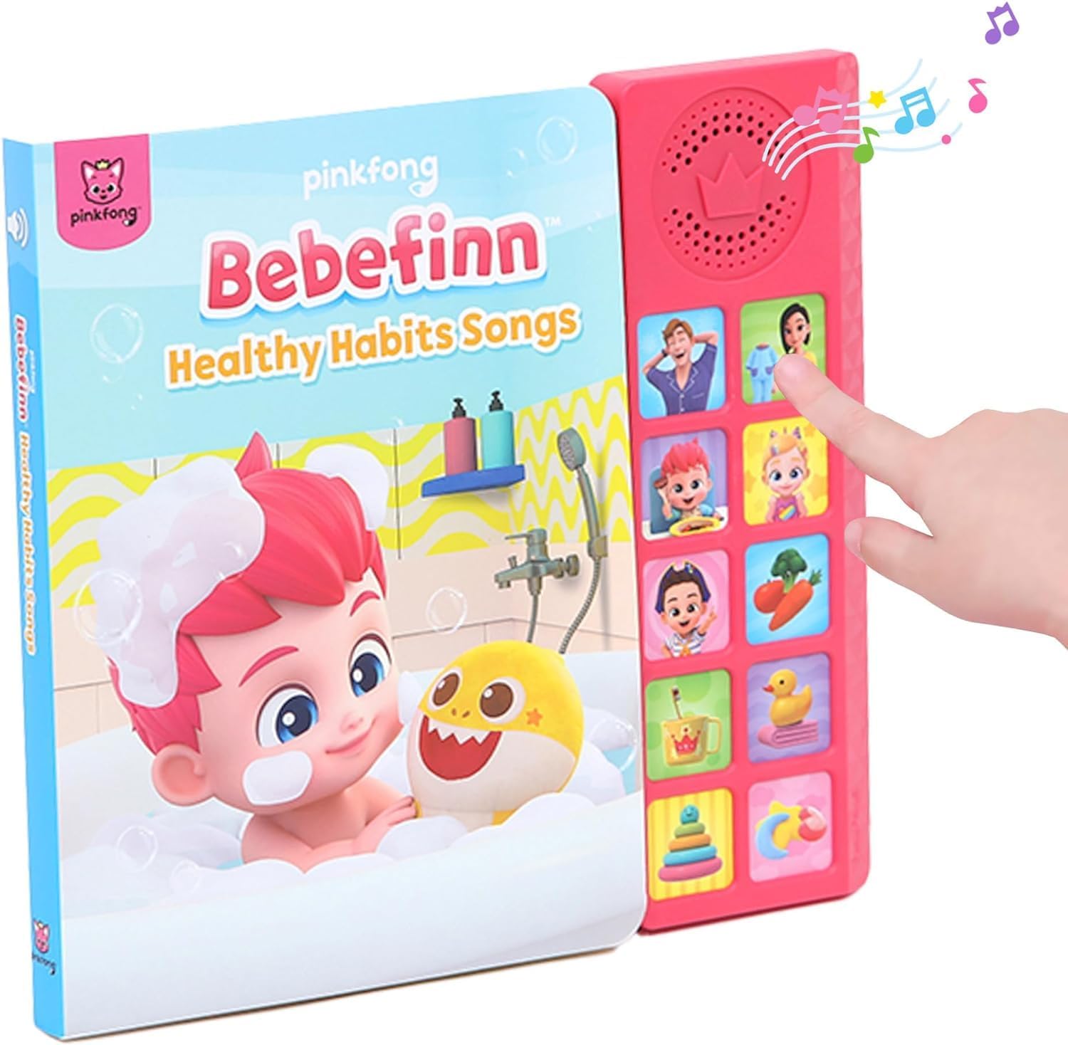 Bebefinn Healthy Habits Songs Musical Sound Book for Toddlers 1–3 | 10 Buttons, 10 Songs Interactive Learning Toy by Pinkfong