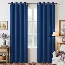 Joydeco Blackout Curtains 84 Inch Long 2 Panel Set Thermal Insulated Long Curtains & Drapes Room Darkening Grommet Curtains for Bedroom Living Room Window 42W x 84L Inches, Royal Blue