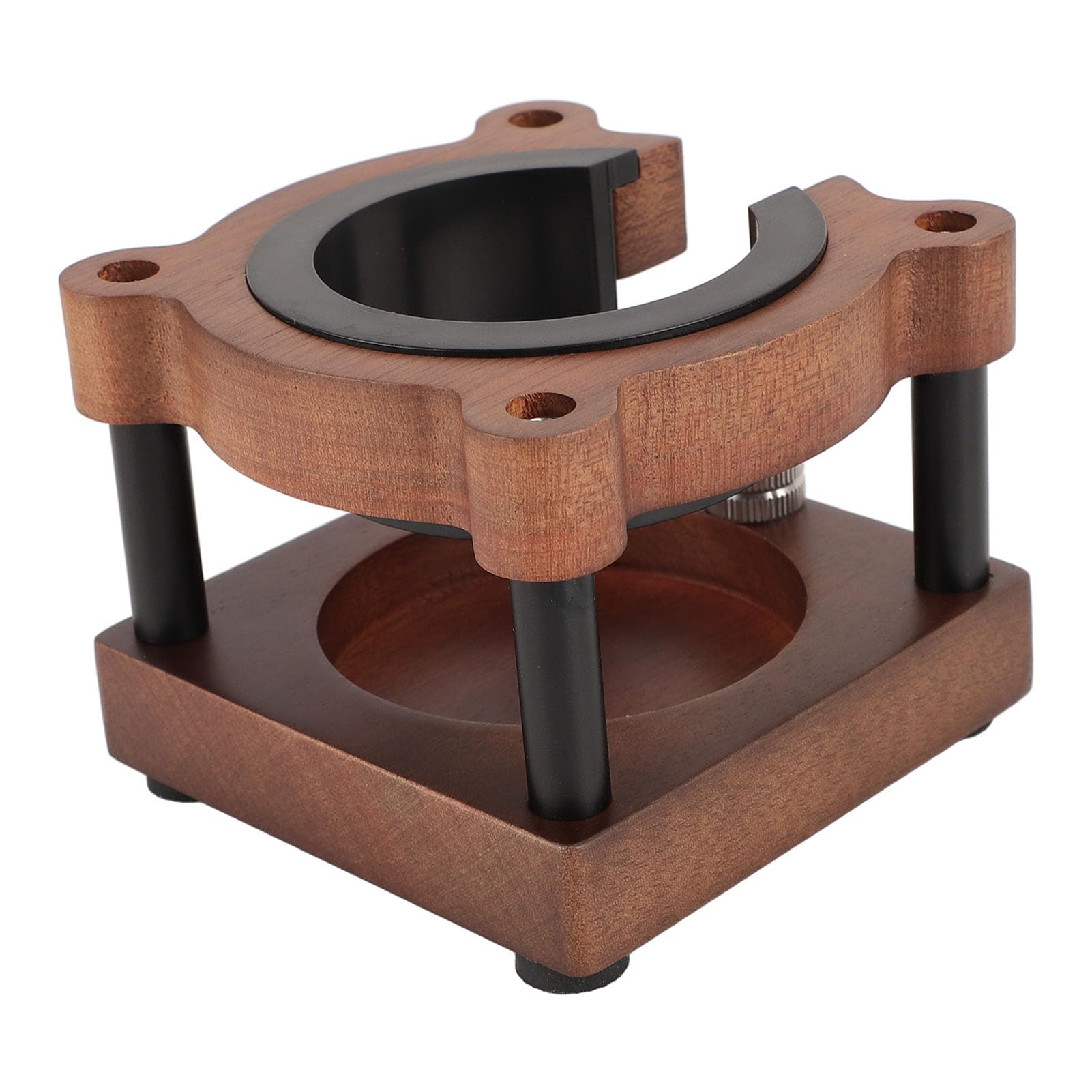Soporte para tamiz de café de madera con forma de oso, soporte estable para tamiz de 51 mm, 53 mm, 58 mm, fácil preparación de café eficiente con base antideslizante