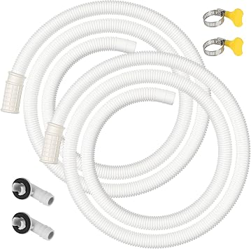 2 Pack 5 Ft Air Conditioner Drain Hose Kit, Plastic Tube for AC Condensate, Flexible AC Drain Hose for Mini Split AC Portable AC Washer Dishwasher Faucet