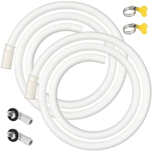 2 Pack 5 Ft Air Conditioner Drain Hose Kit, Plastic Tube for AC Condensate, Flexible AC Drain Hose for Mini Split AC Portable AC Washer Dishwasher Faucet
