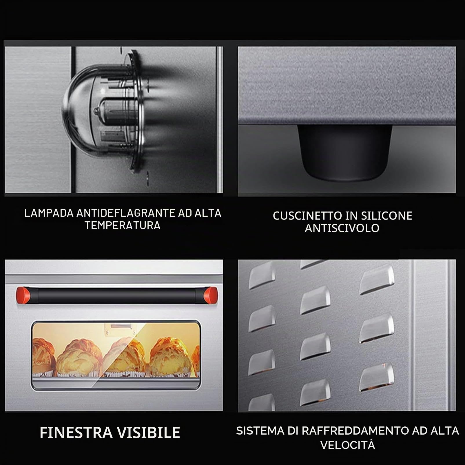 Controsoffitto Forno per Pizza Commerciale, Piano Singolo, Forno Elettrico per Pizza in Acciaio Inossidabile 220v 3200w, Pizzaiolo Multiuso per Interni per Ristorante Casa Pretzel al Forno