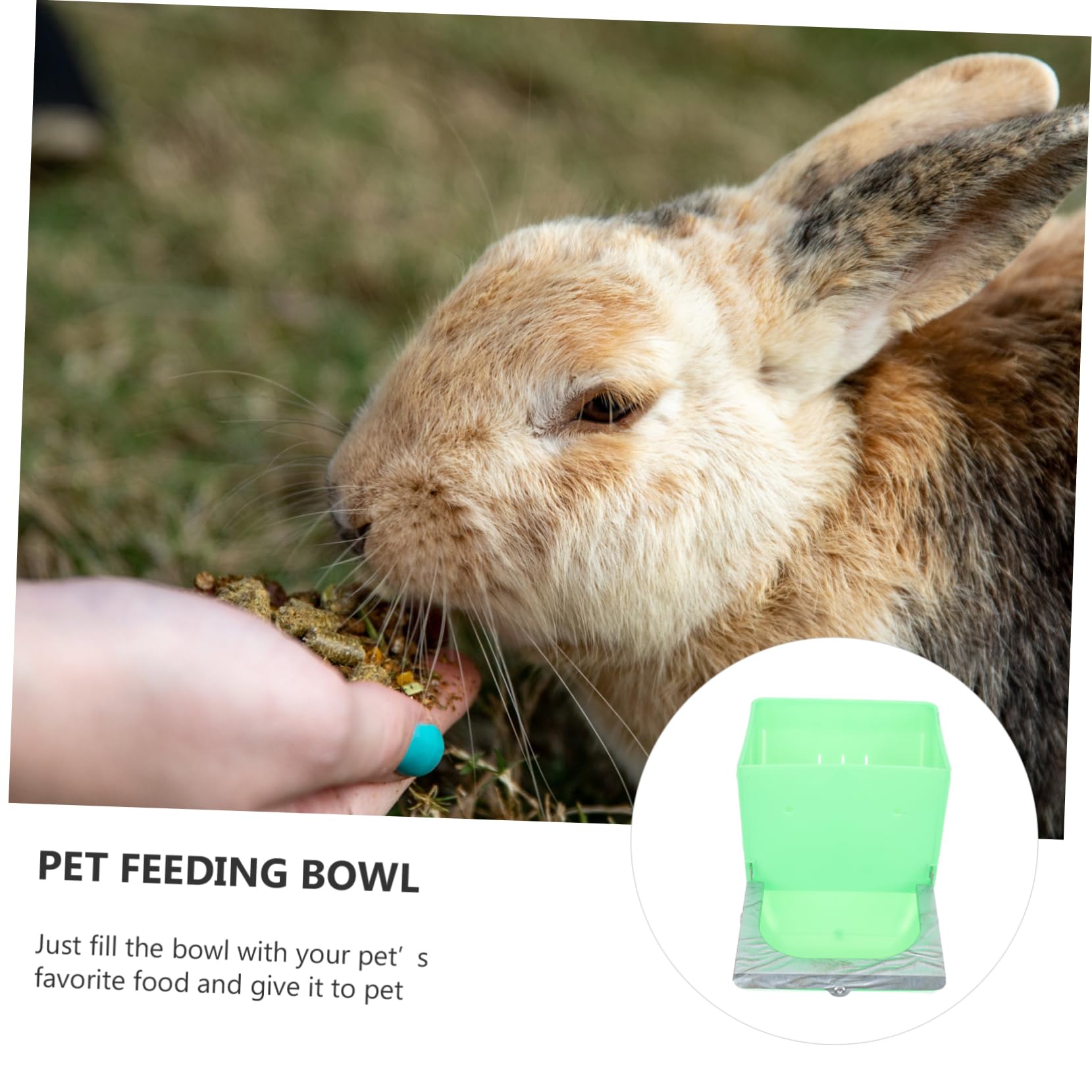 BCOATH 4Pcs Rabbit Food Dispenser Plastic Pet Feeding Bowls for Rabbits Chinchillas Animals Easy to Fill Easy to Comfortable Dining