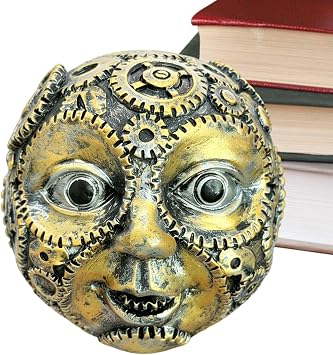 Steampunk Table Statue - Resin Human Face Figurine for Home Decor | Intricate Design with Finish, Decorative Ornament for Living Room Bedroom Study Shelf Bedside Display