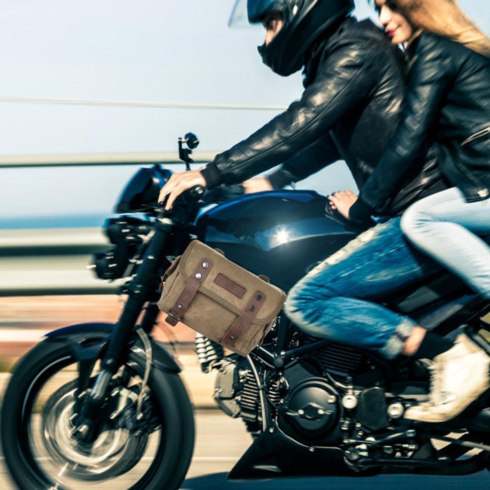 Sacoches de selle détachables en toile pour moto - Ensemble de sacoches arrière et latérales, sacoches pour moto
