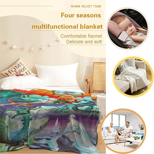 Miniatura 4 de Manta de microfibra ultrasuave con alas de fuego, manta de microfibra de lujo para todas las estaciones, manta cálida para ropa de cama, sofá y