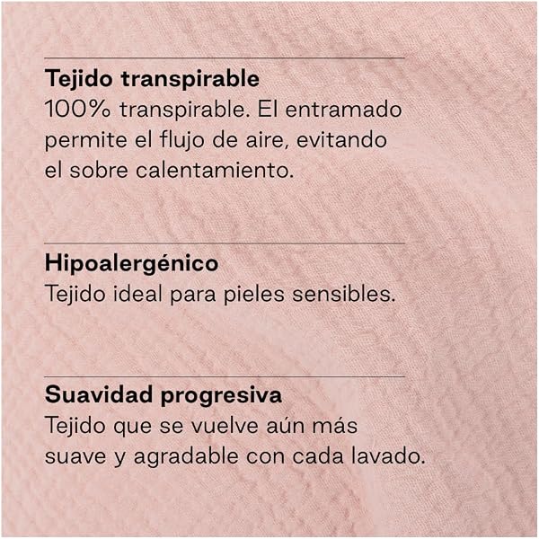 Jané Cojín de Lactancia XXL y Embarazo, Almohada para Dormir y Descanso, Funda 100% Algodón Muselina, Rosa - 5