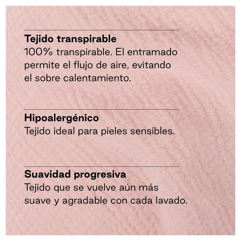 Jané Cojín de Lactancia XXL y Embarazo, Almohada para Dormir y Descanso, Funda 100% Algodón Muselina, Rosa - 5