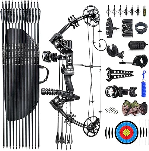 Miniatura 7 de PANDARUS Juego de arco compuesto de 15 a 45 libras para principiantes y adolescentes mano derecha ajustable de 18 a 29 pulgadas