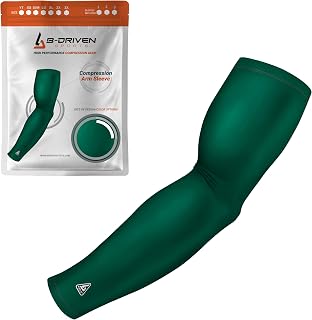 B-Driven Sports Pro-Fit Compression Arm Sleeve - Athletic Sports Basketball, Football, Softball, Running, Gaming, - nan (1pc)