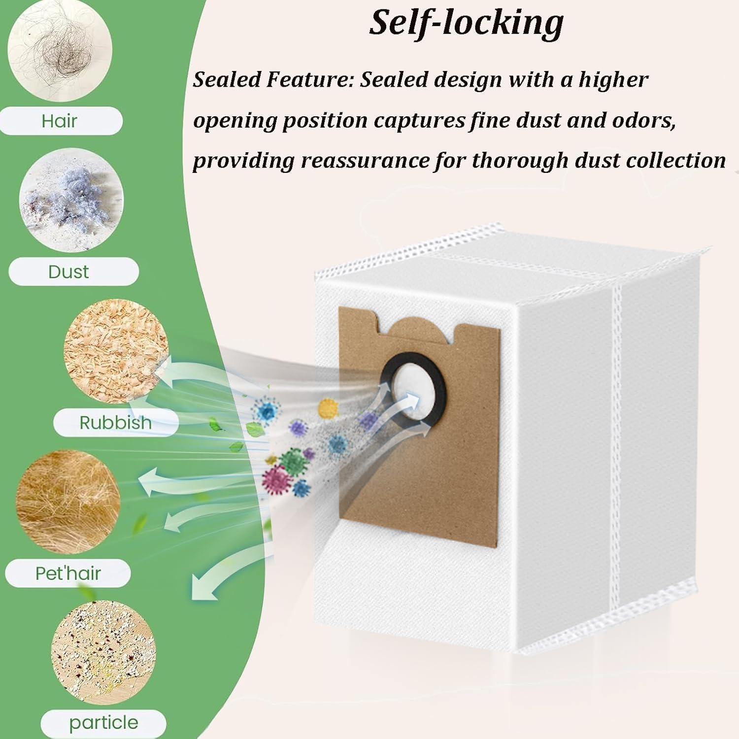 M2 Pro Replacement Dust Bags Compatible with Lefant M2 Pro / M2 Plus / M2S Pro Robot Vacuum Cleaner, Large Capacity Dirt Disposable Vacuum Bags, 12 Pack