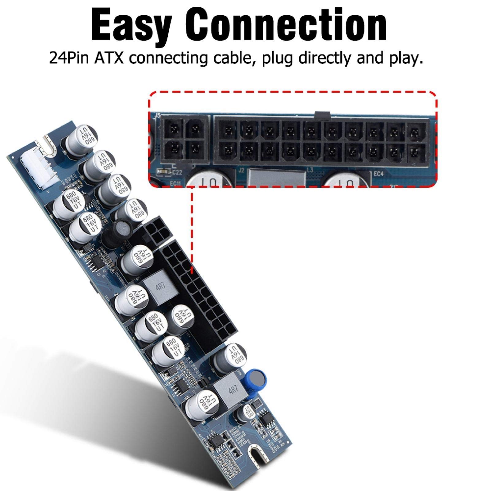 Modulo di Alimentazione da 300 W, modulo di Alimentazione per PSU per PC, Ingresso per PC PSU DC 12V Modulo di Alimentazione per Computer da 300 W con Cavo di Collegamento a 24 Pin/AUX/SATA