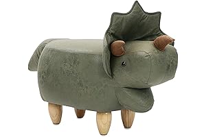 Critter Sitters Green Triceratops Dinosaur Animal Footstool,