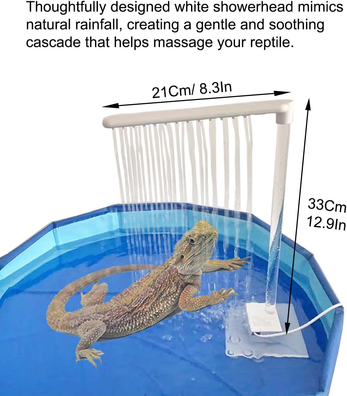 Large Electric Bearded Dragon Pool, Electric Bathtub for Bearded Dragons, Bearded Dragon Pool, Bearded Dragon Swimming Pool with Faucet, Bearded Dragon Accessories, Bath for Bearded Dragon