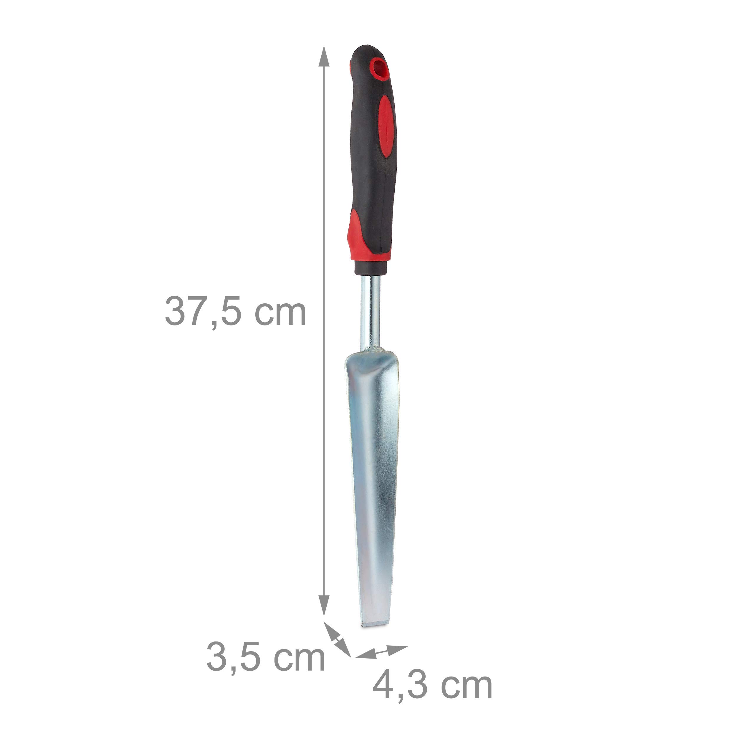 Relaxdays Weeder, wyrywacz do roślin do skutecznego usuwania chwastów, ergonomiczny uchwyt, długość: 37,5 cm, czarno-czerwony