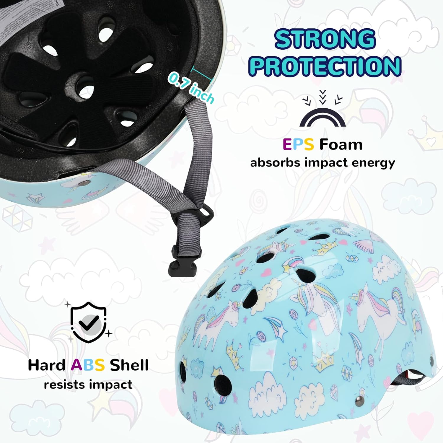 Kids Helmet with Knee Pads Elbow Pads and Wrist Guards,Child Protective Gear for Boys Girls Age 3-5-8 Years fit Roller Skates, Skateboarding, Scooter Bicycle Skate Scooter Skateboard