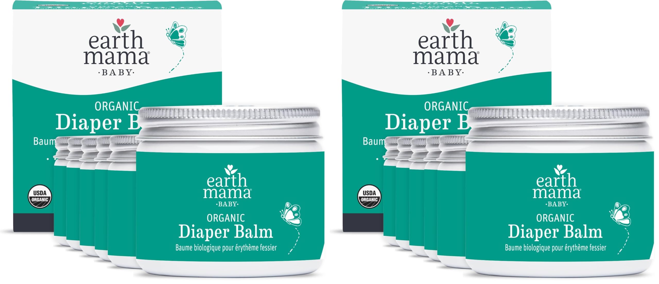 Earth Mama Organic Economy Size Diaper Balm | Diaper Cream for Baby | EWG Verified, Petroleum &amp; Artificial Fragrance-Free with Calendula for Sensitive Skin, 4-Fluid Ounce (12-Pack)