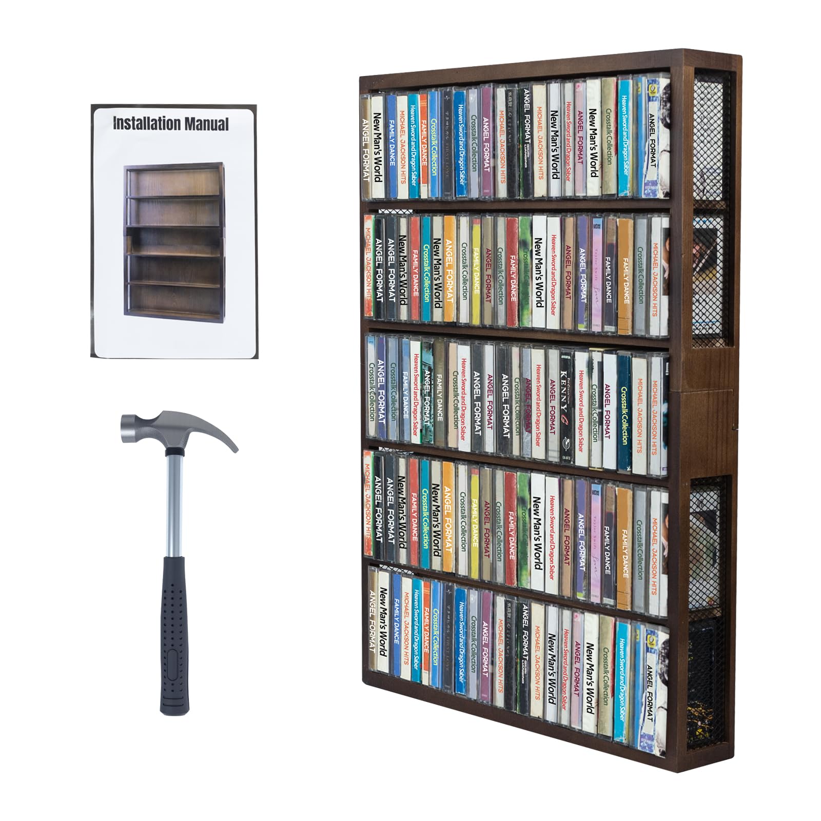 木製　カセットテープ　収納ラック　最大115本のカセットテープを収納可能 Amazon.co.jp: 木製カセットテープ収納ラック。最大115本のカセット
