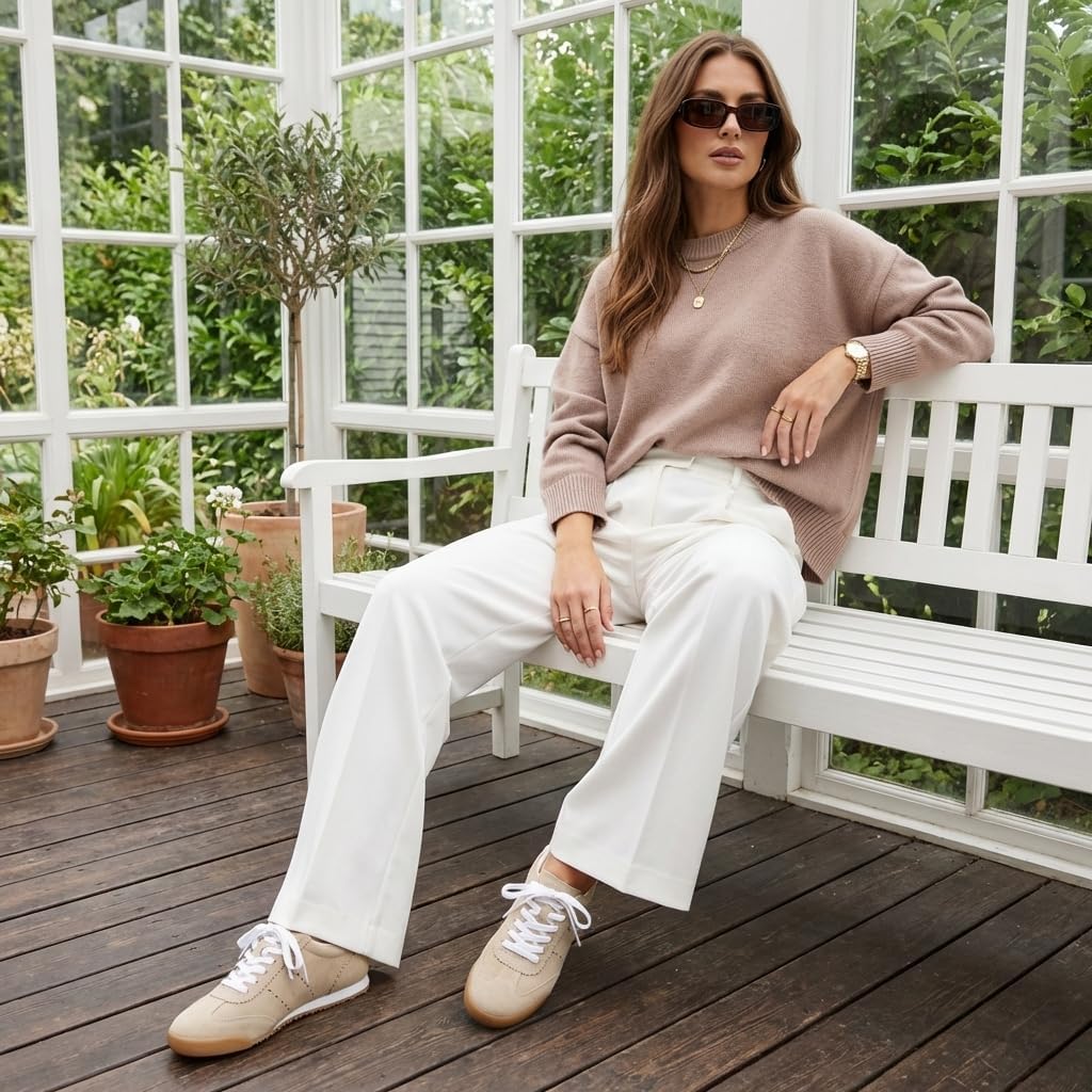 CUSHIONAIRE Topcat Genuine Leather Suede Sneakers for Women, Lightweight Everyday Casual Womens Shoes with Retro Style and Cushioned Comfort