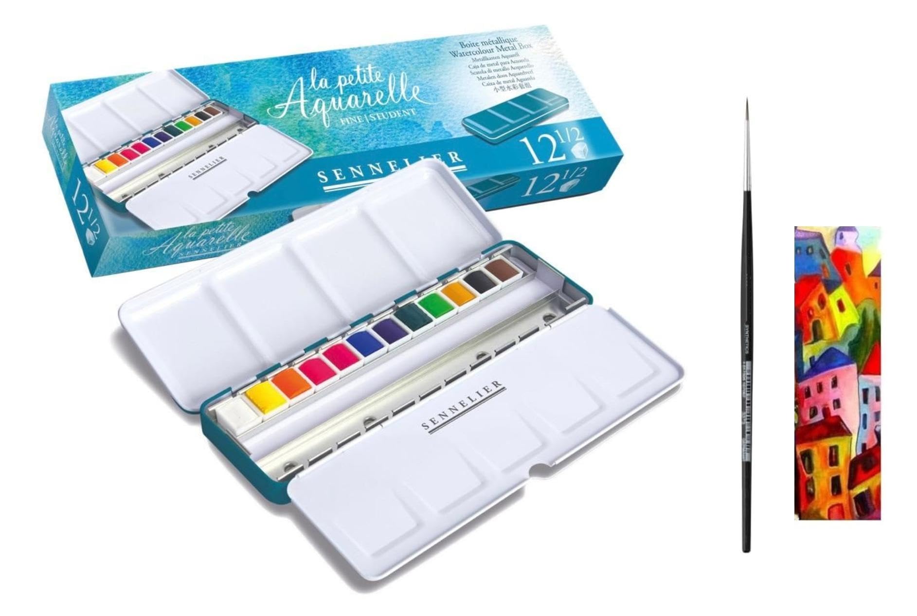 Sennelier Peinture Aquarelle 12 Demi-Godets aux pigments extra-fins