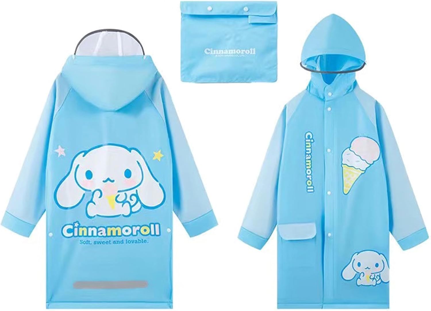 Cinnamoroll Hooded Rain Coat Jacket Poncho Outwear for Girls Boys Kids Children