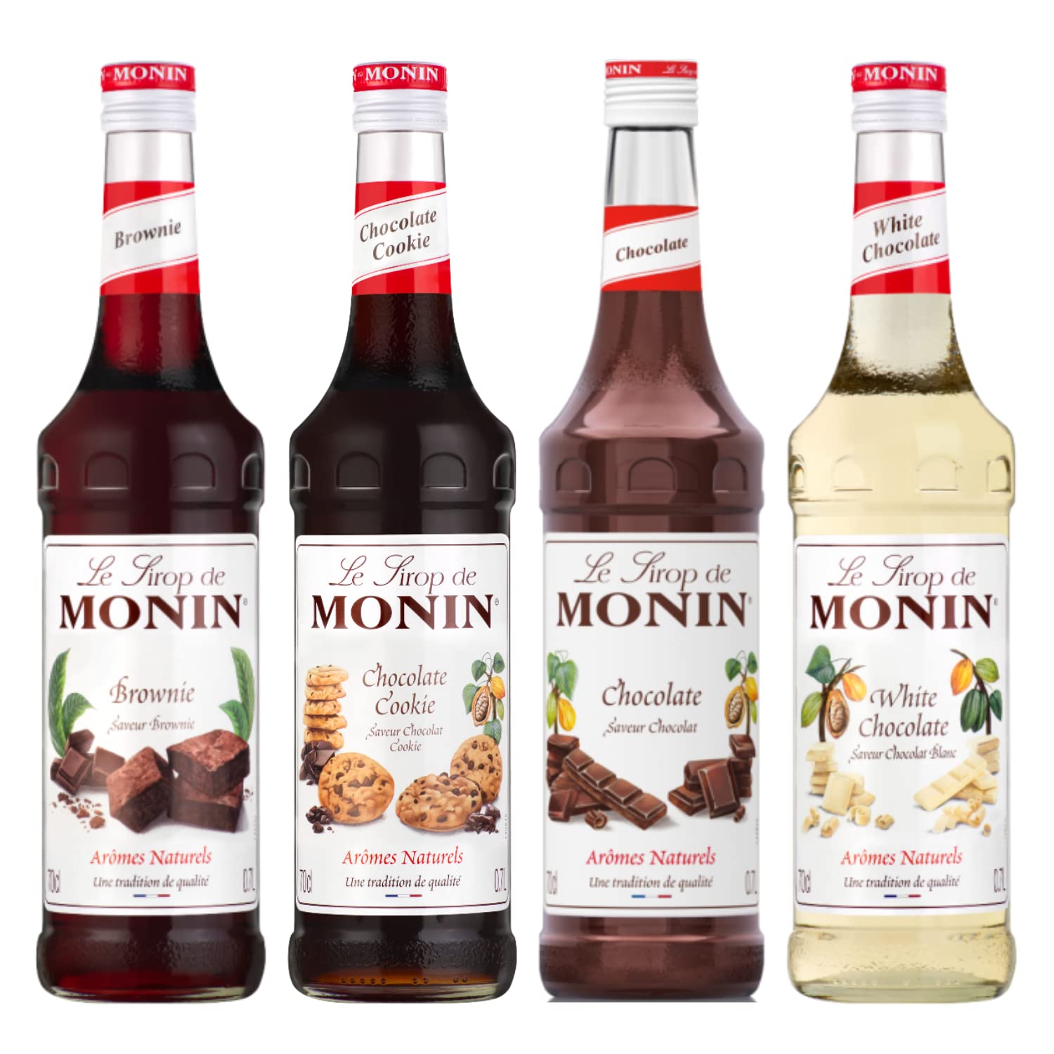 Lot sirops chocolatés - Chocolat, Chocolat blanc, Brownie, Cookie - 4x70cL