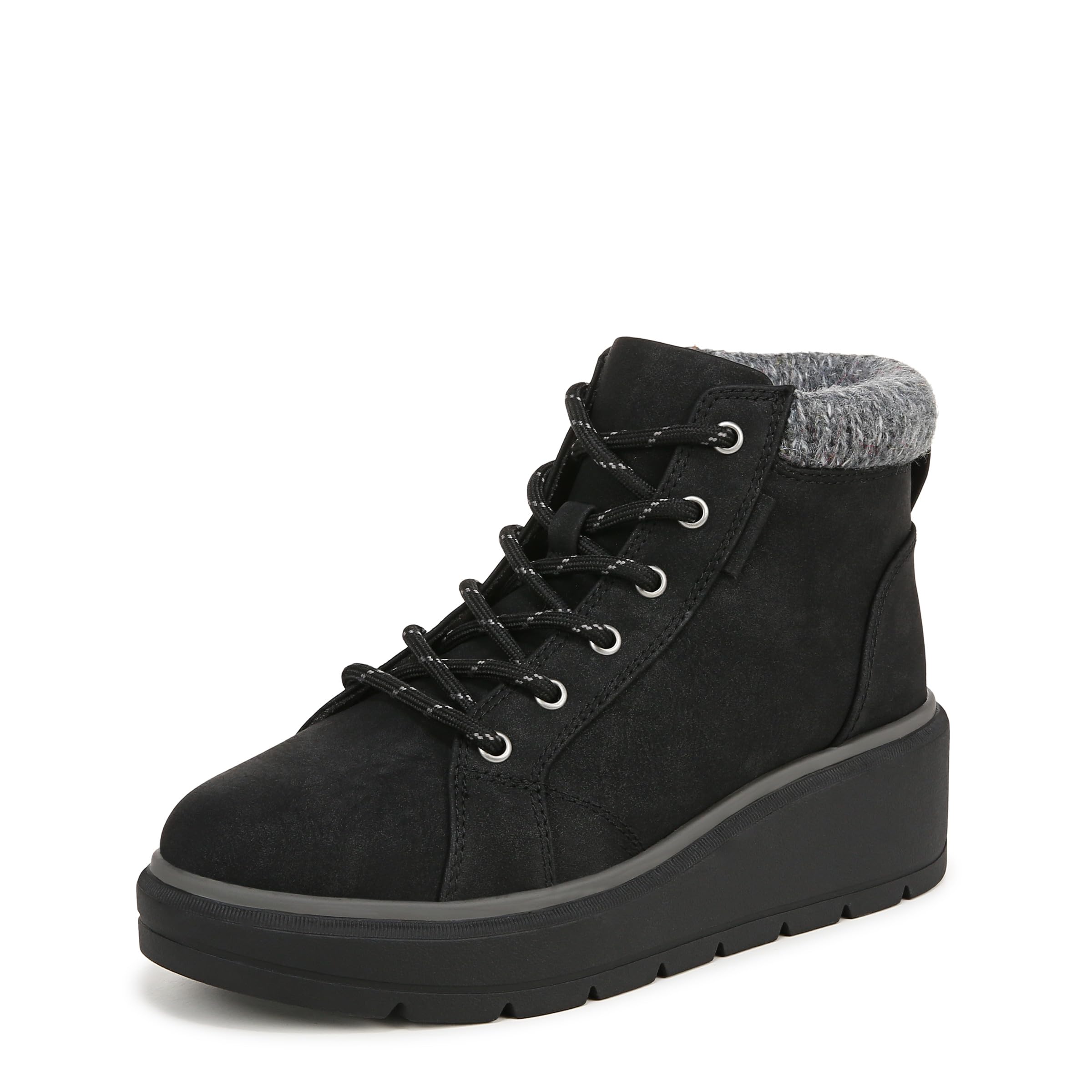 Dr Scholls Womens Nice Day Max Alpine Lace Up Bootie Ankle Boot Black Smooth 8 M