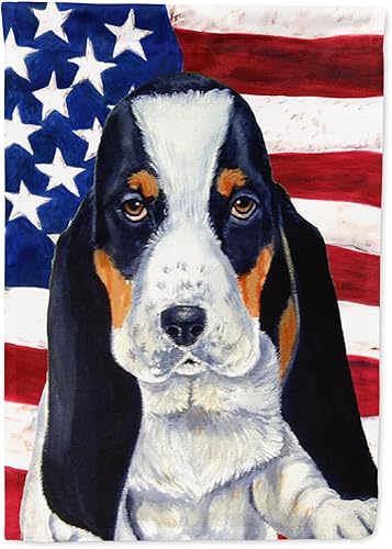 Miniatura 57 de Caroline's Treasures SS4017GF Bandera de Estados Unidos con Bulldog Inglés para jardín, bandera decorativa para patio exterior, patio, parterres,