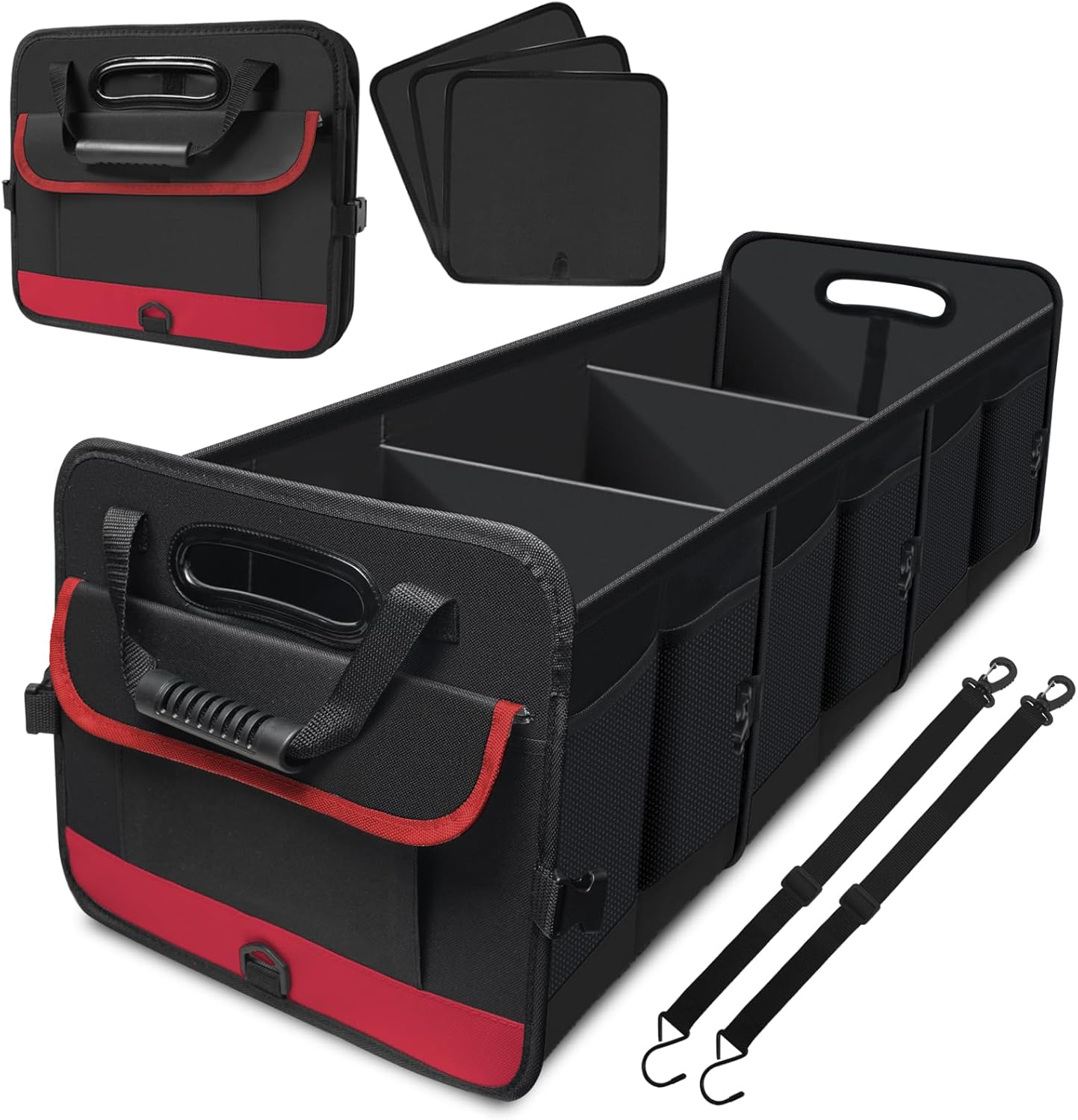 Car Trunk Organizer,Heavy Duty Collapsible 95 L Capacity Car Trunk Storage Organizer,Multi-Compartment Pockets, Adjustable Straps – Ideal for Travel, Camping, Shopping,Perfect for SUV, Truck, Sedan Car Trunk Organizer,Heavy Duty Collapsible 95 L Capacity Car Trunk Storage Organizer,Multi-Compartment Pockets, Adjustable Straps – Ideal for Travel, Camping, Shopping,Perfect for SUV, Truck, Sedan