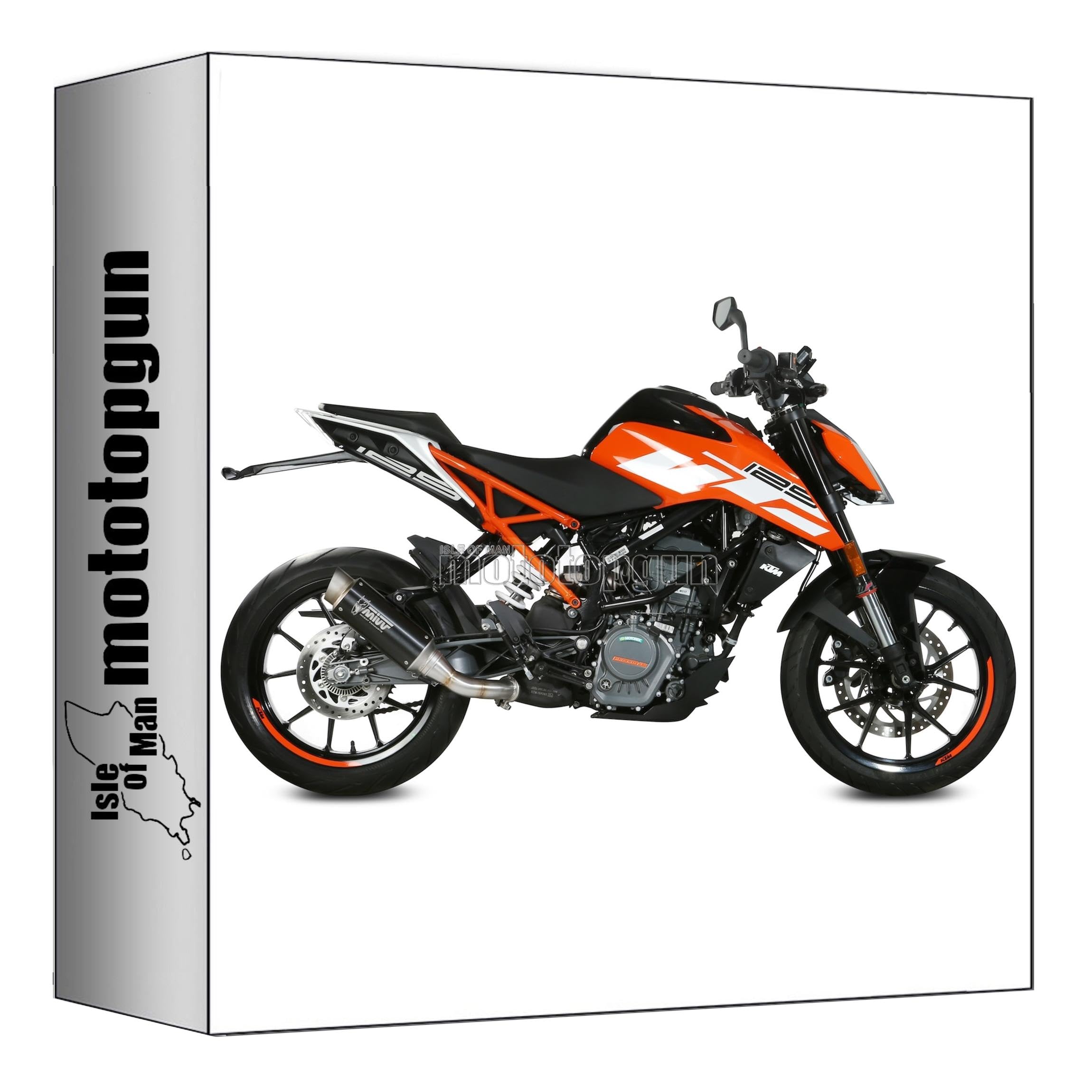 Escape Mivv X-M1 Homologado Para KTM 125 Duke 2017-2020 - Acero Negro, Incluye Tubo Primario Y DB-Killer Extraíble