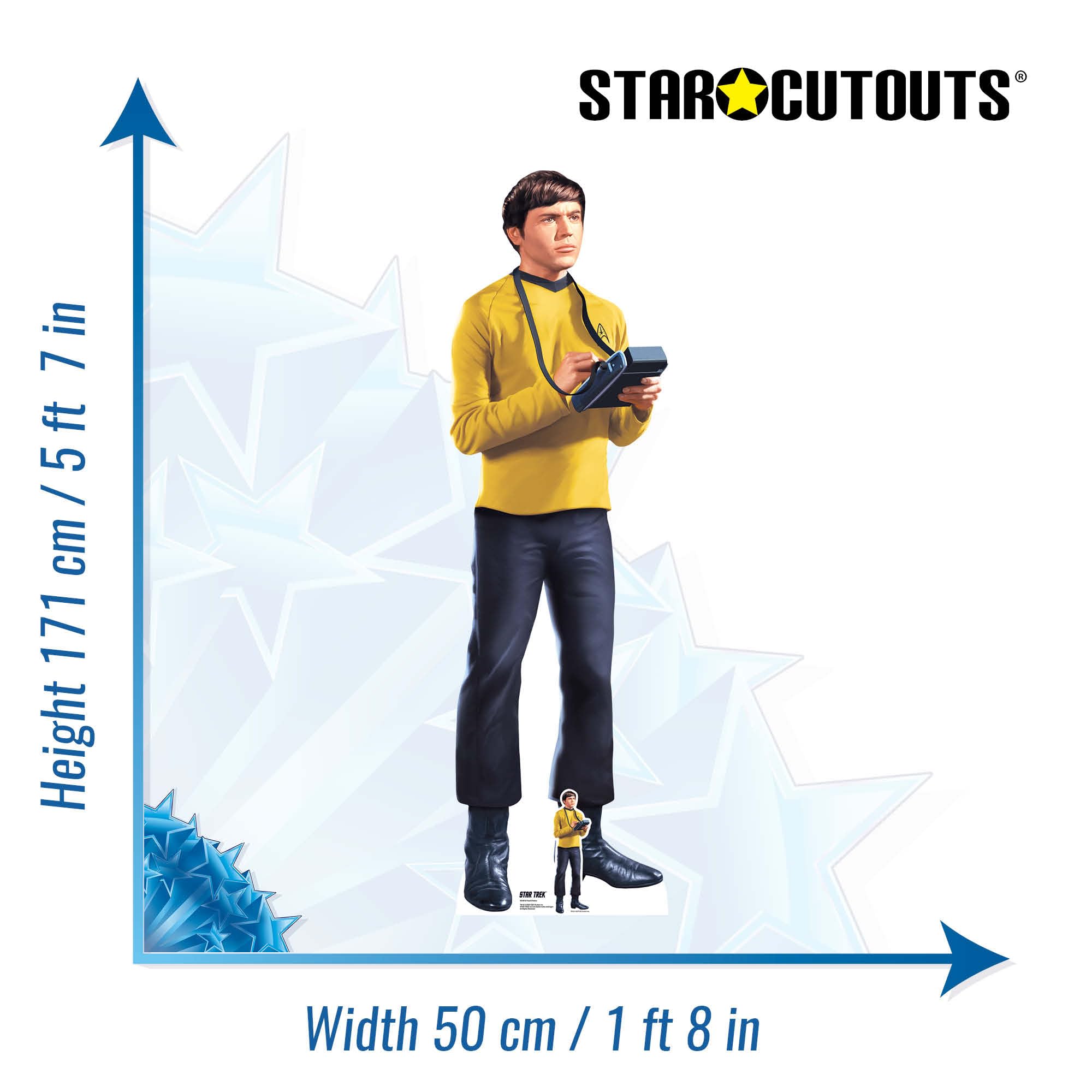 Star Cutouts Pavel Chekov - Sagoma in cartone a grandezza naturale di Star Trek, 171 cm, con personaggi classici per fan, compleanni ed eventi, SC4816