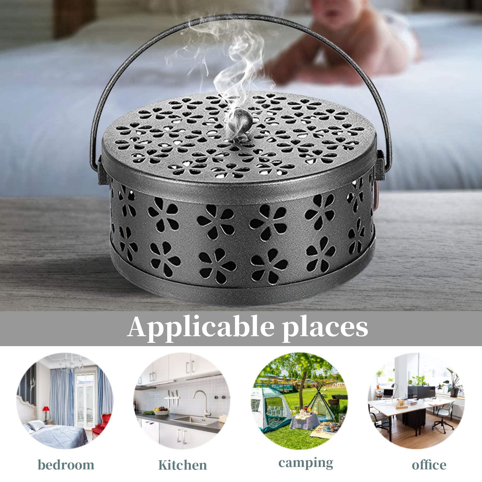 MyLifeUNIT Porte-encens Anti-moustique Portable Rétro Pour La Maison Et