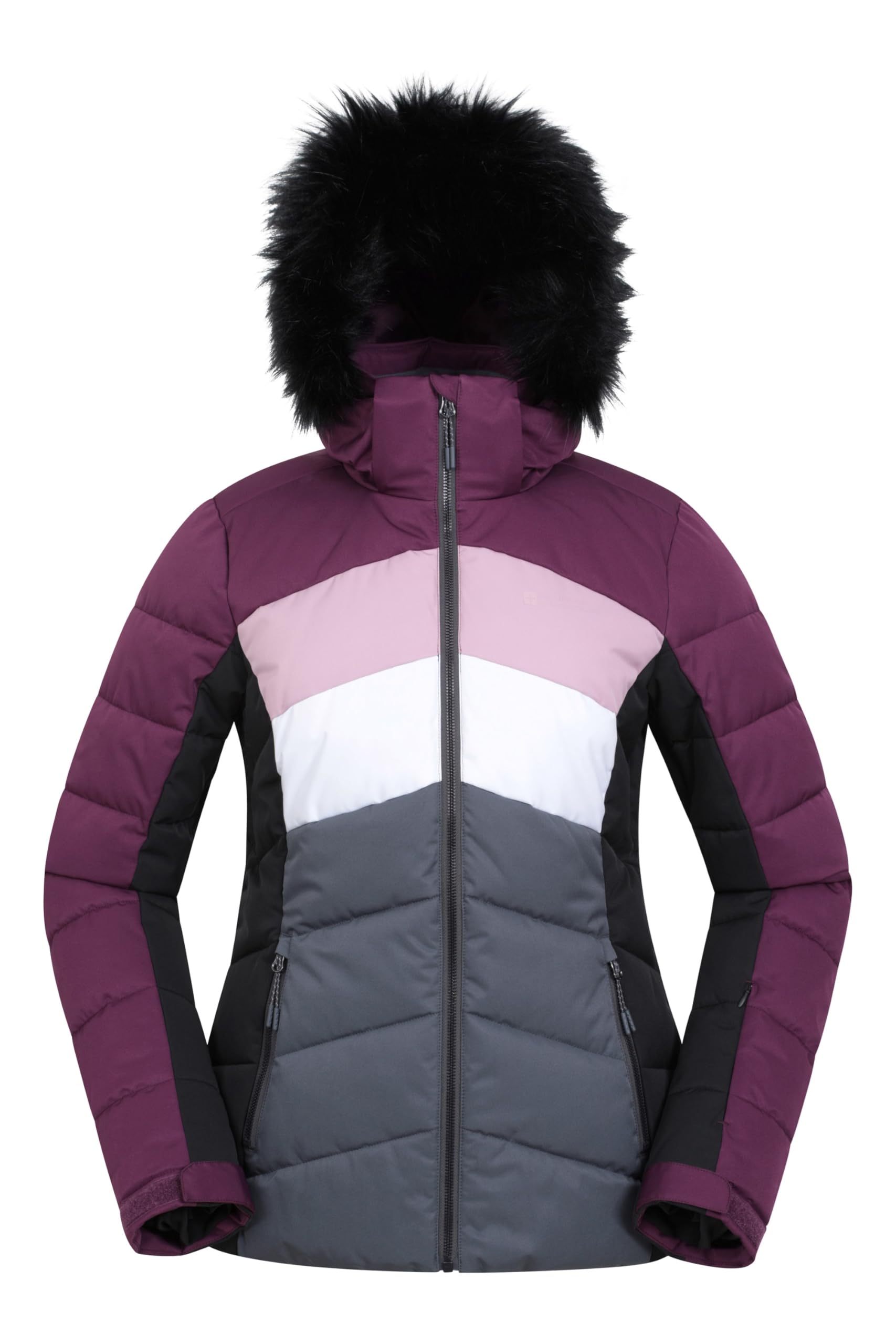 Mountain Warehouse Cascade Womens Padded Ski Jacket - Breathable & Water-resistant Coat with Hood, Comfortable -Winter Skiing, Sports & Outdoors Dark Purple 8