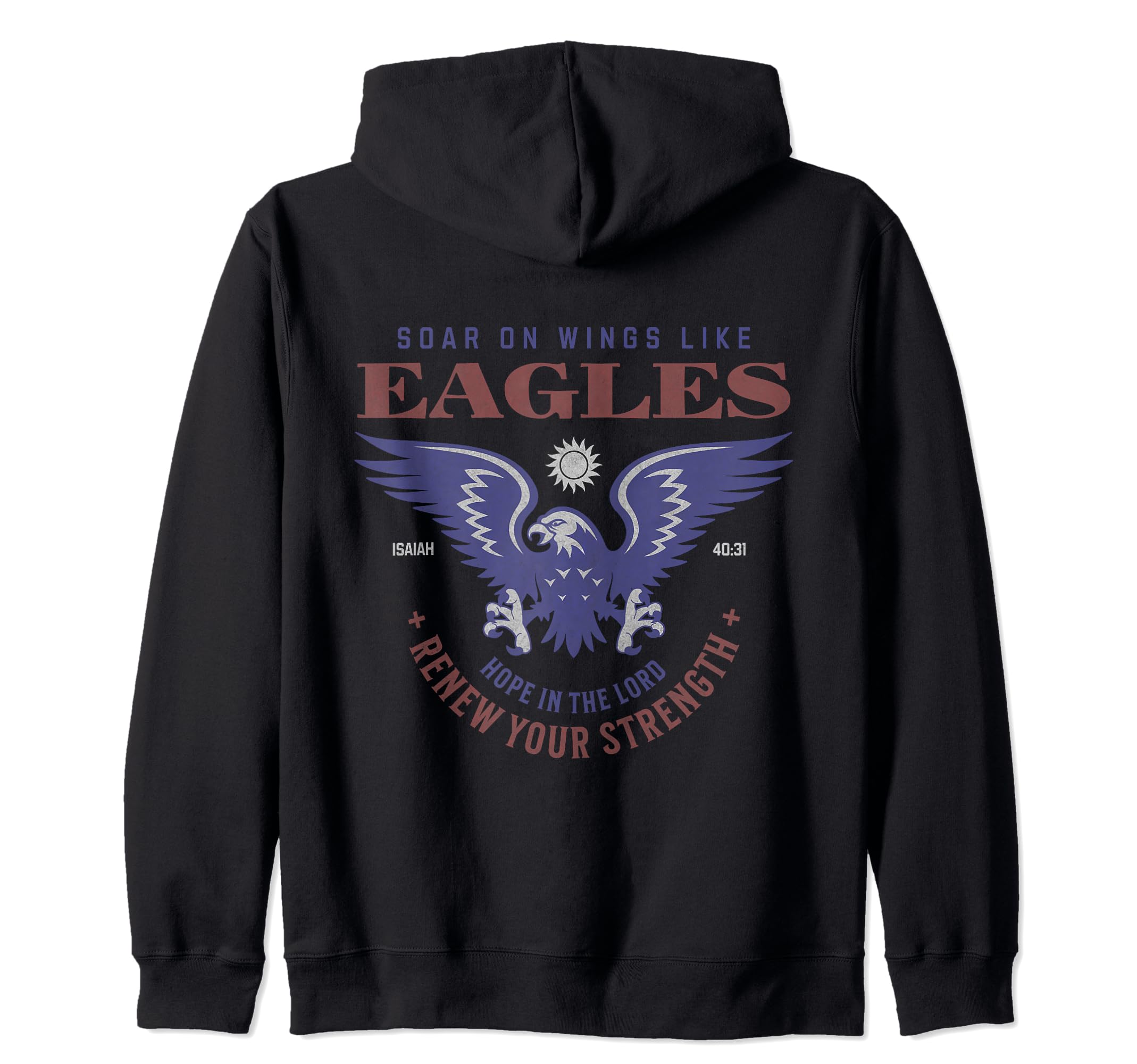 Amazon | Soar on Wings Like Eagles 聖書 ヴィンテージ パトリオットイーグル ジップパーカー | オリジナルプリント  通販