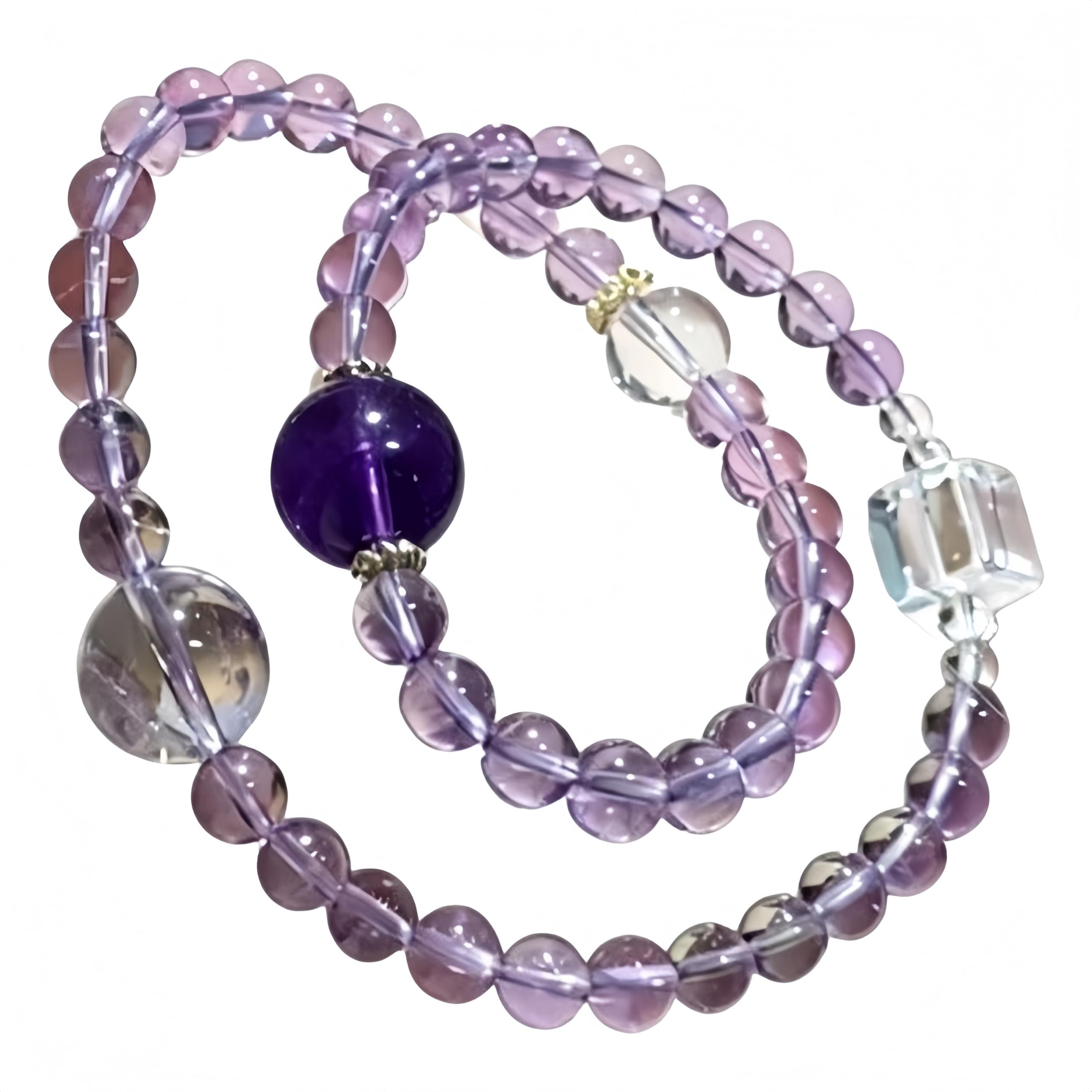 Pulsera Suerte Pulsera De Doble Círculo De Amatista 6mm