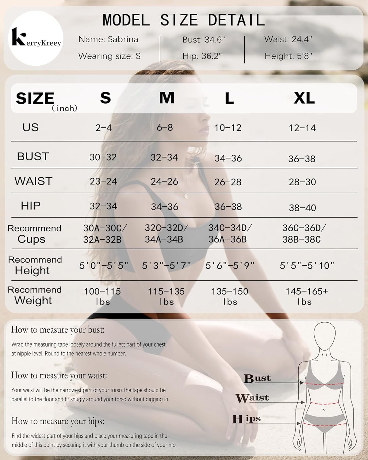 KerryKreey Two Piece Swimsuit for Women Push Up Bikini Top Tummy Control Bathing Suit High Cut Mid Rise Sporty Swimwear Teens - Image 6