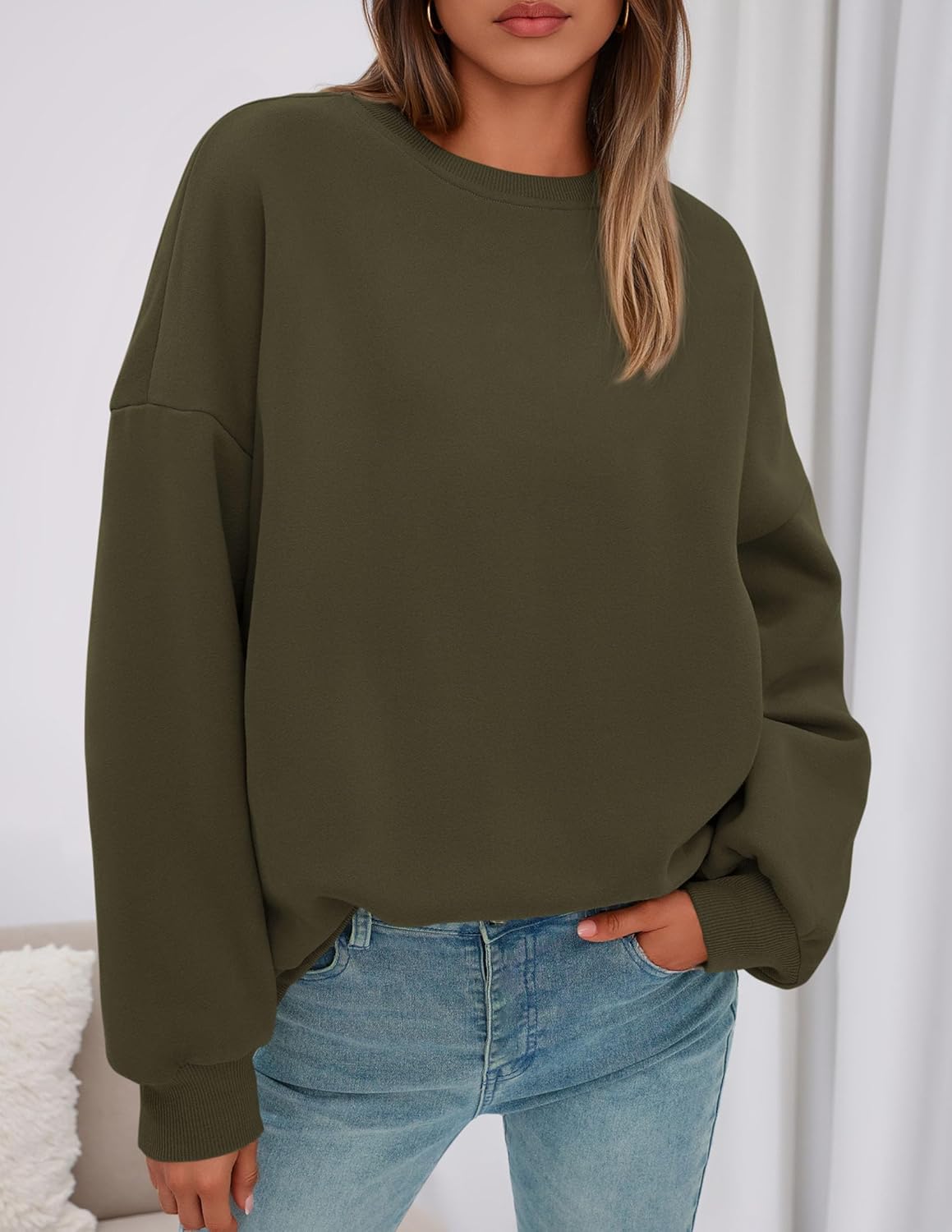 PRETTYGARDEN Sweatshirt for Women Oversized Crewneck Long Sleeve Pullover Fleece Top 2026 Fall Winter Fashion Outfits Clothes - Image 6